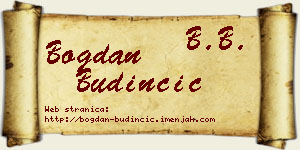 Bogdan Budinčić vizit kartica